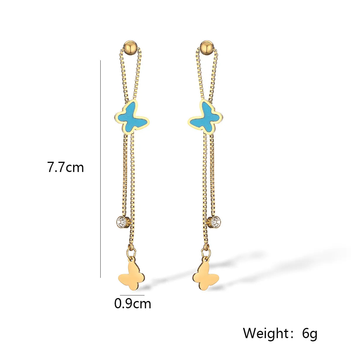 1 Pair Simple Style Commute Butterfly Daisy Plating Inlay Copper Zircon 18k Gold Plated Drop Earrings