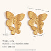 1 Pair Simple Style Commute Butterfly Inlay Stainless Steel Zircon Ear Studs