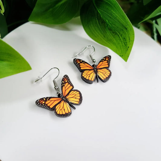 1 Pair Simple Style Commute Butterfly Patchwork Arylic Drop Earrings