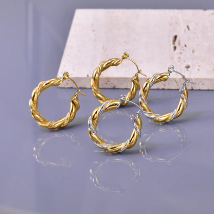 1 Pair Simple Style Commute C Shape 304 Stainless Steel Titanium Steel 18K Gold Plated Earrings