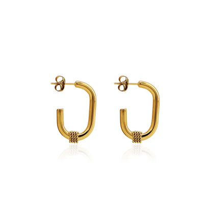 1 Pair Simple Style Commute C Shape Heart Shape 304 Stainless Steel 18K Gold Plated Ear Studs