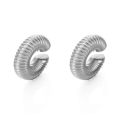 1 Pair Simple Style Commute C Shape Plating 304 Stainless Steel Ear Cuffs