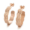 1 Pair Simple Style Commute C Shape Plating Stainless Steel 18K Gold Plated Rose Gold Plated Ear Studs