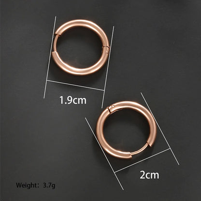 1 Pair Simple Style Commute Circle Plating Stainless Steel 14k Gold Plated 18k Gold Plated White Gold Plated Hoop Earrings