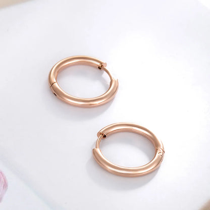 1 Pair Simple Style Commute Circle Plating Stainless Steel 14k Gold Plated 18k Gold Plated White Gold Plated Hoop Earrings