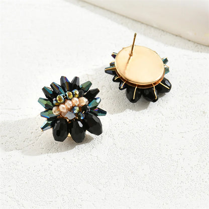 1 Pair Simple Style Commute Color Block Alloy Glass Ear Studs