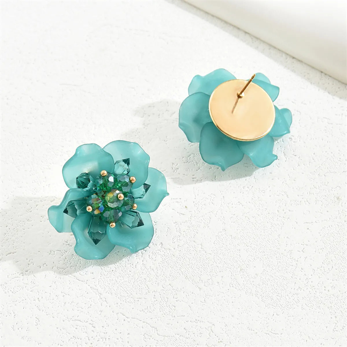 1 Pair Simple Style Commute Color Block Alloy Glass Ear Studs