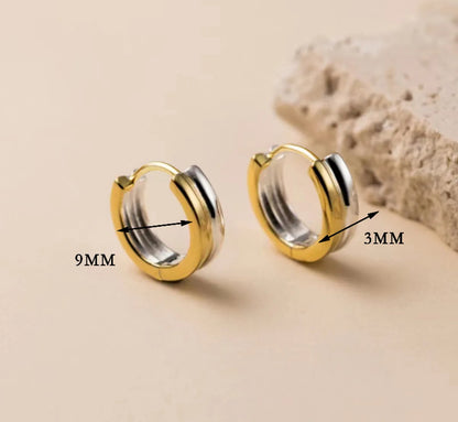 1 Pair Simple Style Commute Color Block Layered Plating Stainless Steel 18k Gold Plated Earrings