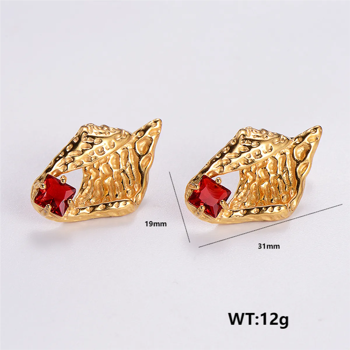 1 Pair Simple Style Commute Color Block Plating Inlay 304 Stainless Steel Turquoise Zircon 18K Gold Plated Ear Studs