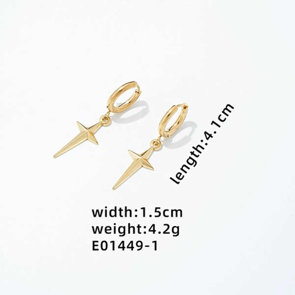 1 Pair Simple Style Commute Cross Plating Copper White Gold Plated Gold Plated Drop Earrings