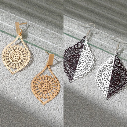 1 Pair Simple Style Commute Geometric 201 Stainless Steel Iron Drop Earrings