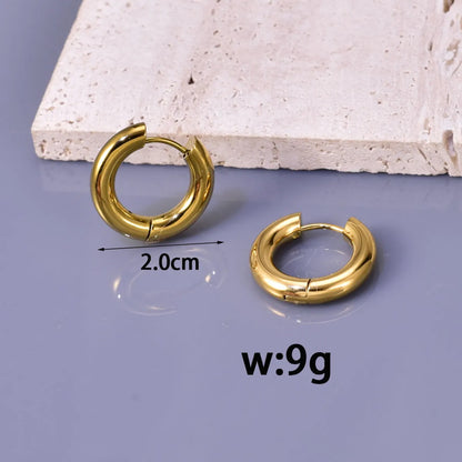 1 Pair Simple Style Commute Geometric 304 Stainless Steel Titanium Steel 18K Gold Plated Earrings