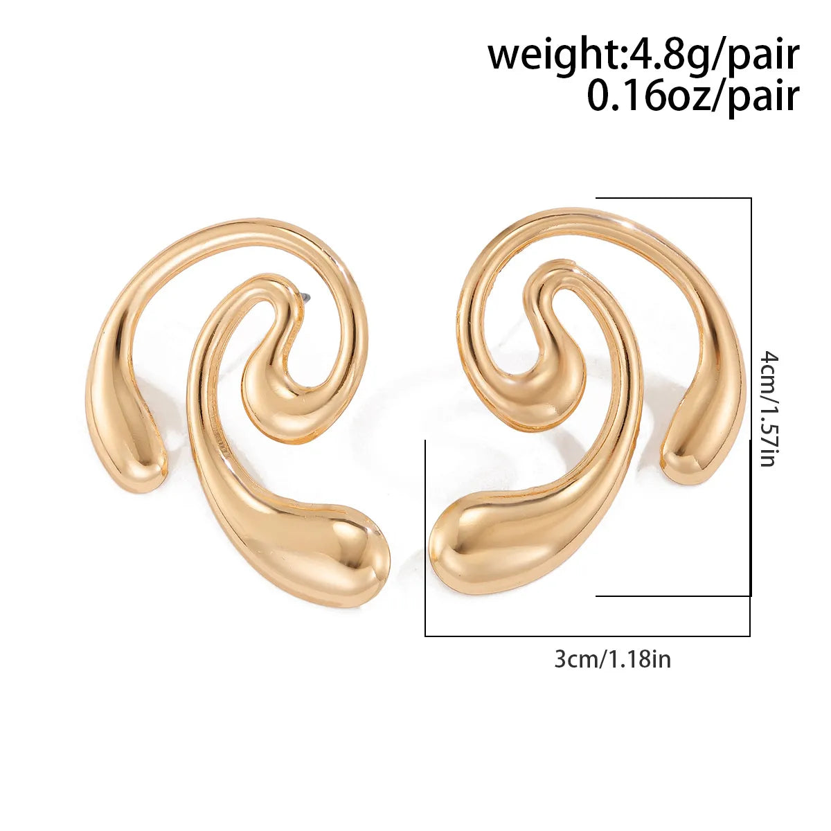 1 Pair Simple Style Commute Geometric Alloy Ear Studs