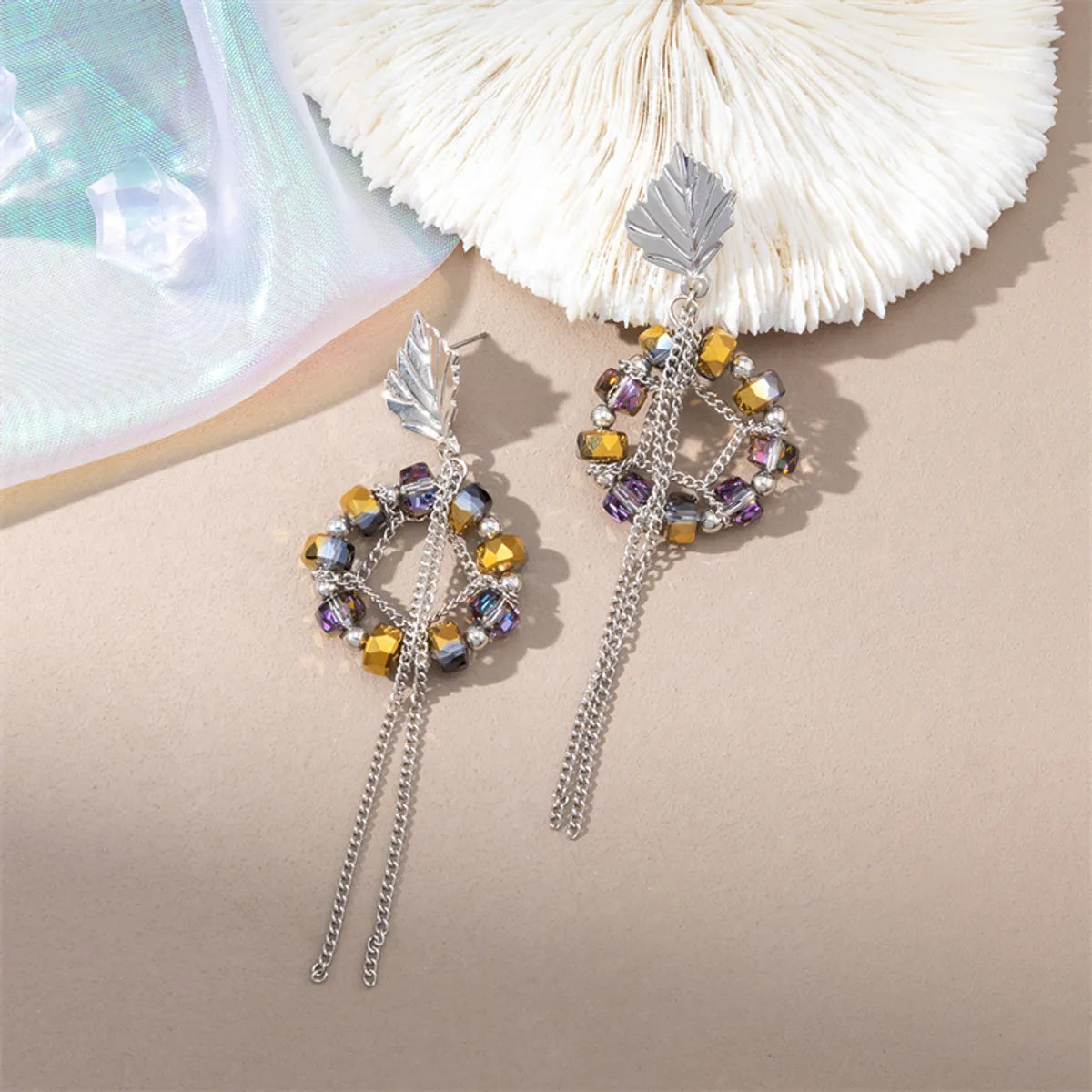 1 Pair Simple Style Commute Geometric Beaded Inlay Artificial Crystal Alloy Rhinestones Pearl Drop Earrings