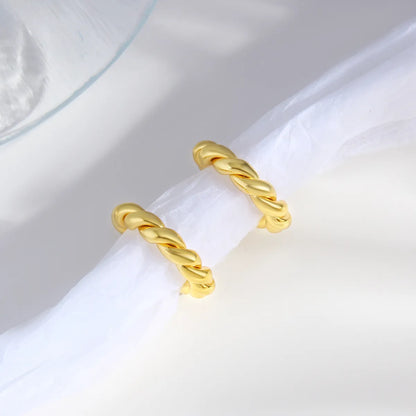 1 Pair Simple Style Commute Geometric Copper 18K Gold Plated Gold Plated Earrings