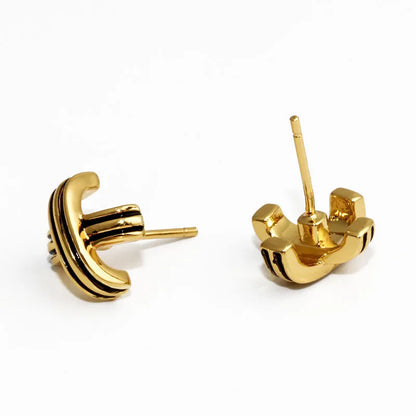 1 Pair Simple Style Commute Geometric Copper Alloy 18K Gold Plated Ear Studs