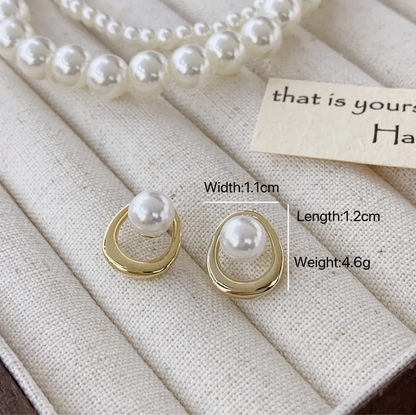 1 Pair Simple Style Commute Geometric Imitation Pearl Alloy Ear Studs