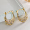 1 Pair Simple Style Commute Geometric Inlay Copper Zircon 18K Gold Plated Earrings Ear Studs