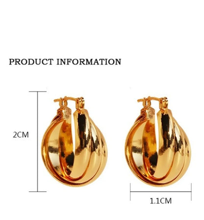 1 Pair Simple Style Commute Geometric Plating Brass 18K Gold Plated Earrings