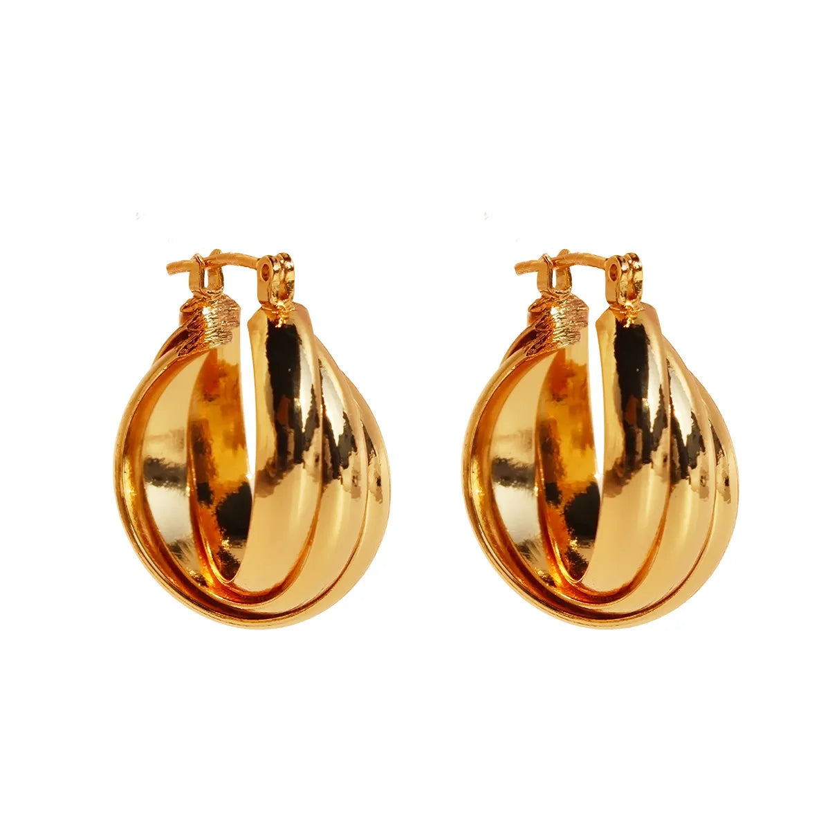 1 Pair Simple Style Commute Geometric Plating Brass 18K Gold Plated Earrings