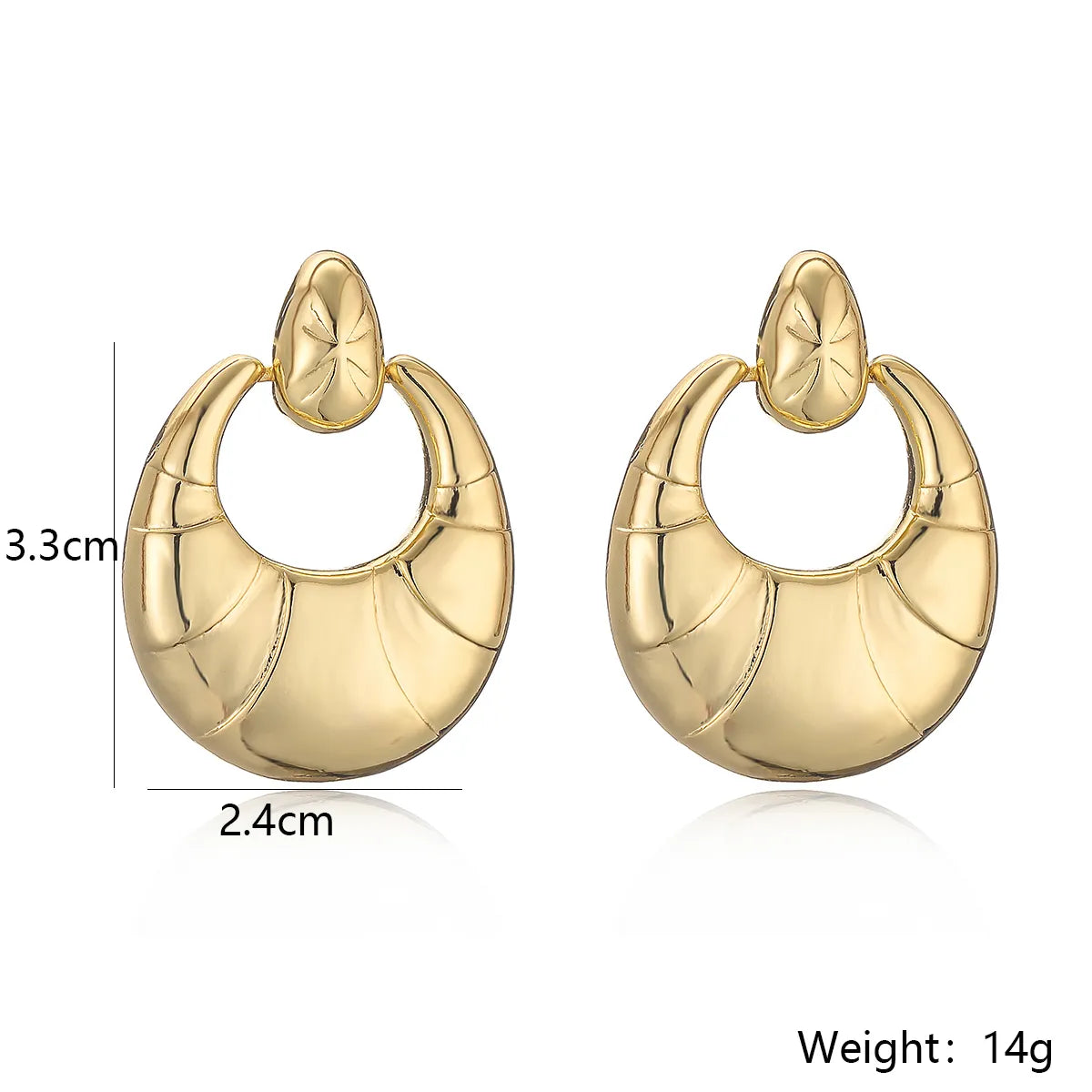 1 Pair Simple Style Commute Geometric Plating Copper 18k Gold Plated Drop Earrings