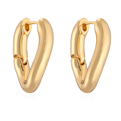 1 Pair Simple Style Commute Geometric Plating Copper 18k Gold Plated Earrings