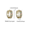 1 Pair Simple Style Commute Geometric Plating Inlay Copper Artificial Gemstones 14K Gold Plated Hoop Earrings