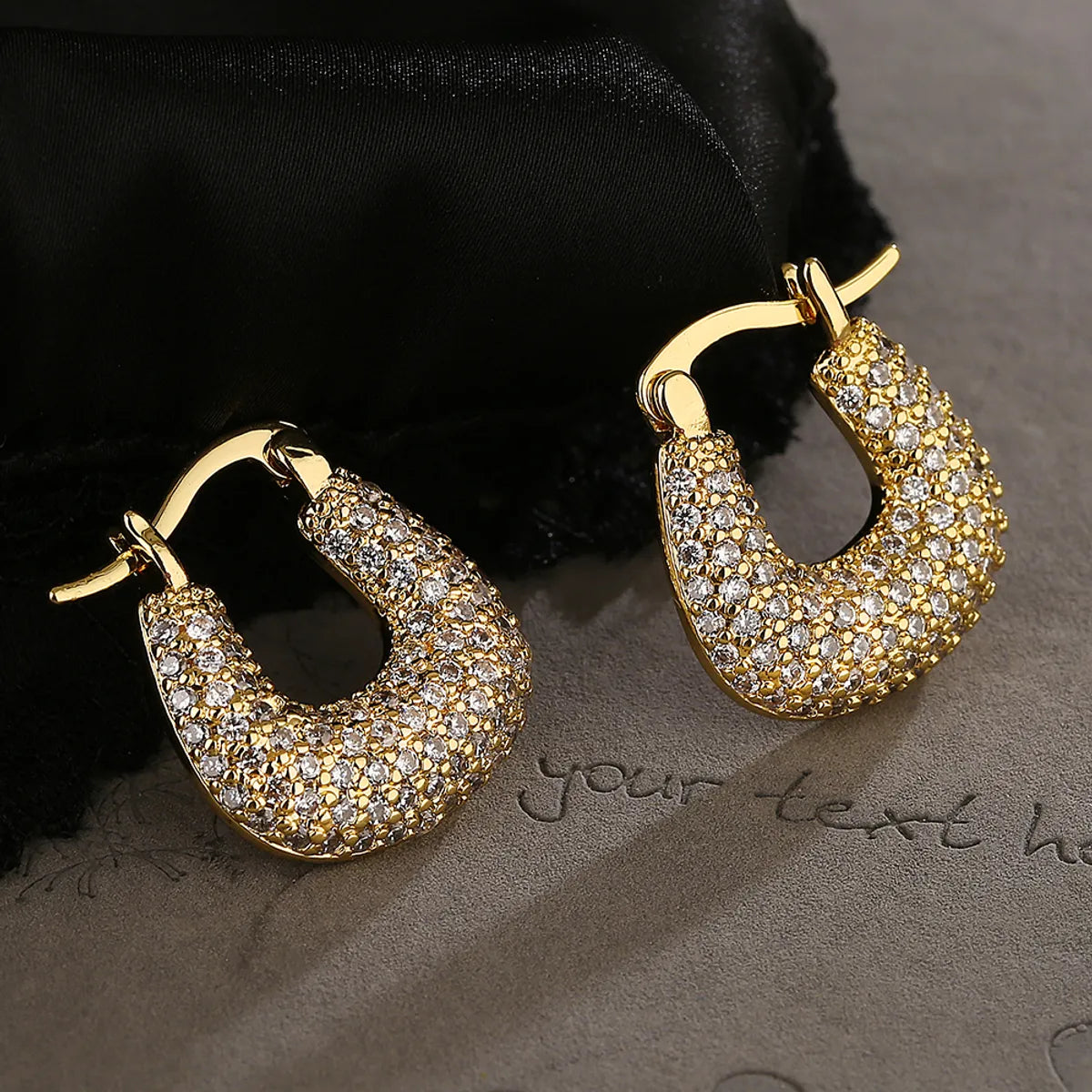 1 Pair Simple Style Commute Geometric Plating Inlay Copper Zircon 18k Gold Plated Earrings