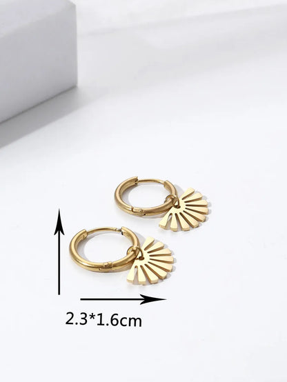 1 Pair Simple Style Commute Geometric Plating Stainless Steel 18k Gold Plated Earrings