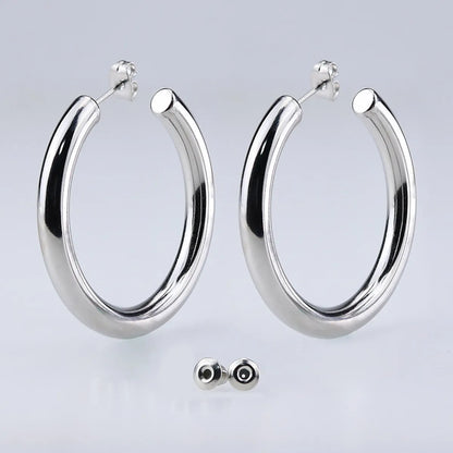 1 Pair Simple Style Commute Geometric Plating Titanium Steel Ear Studs