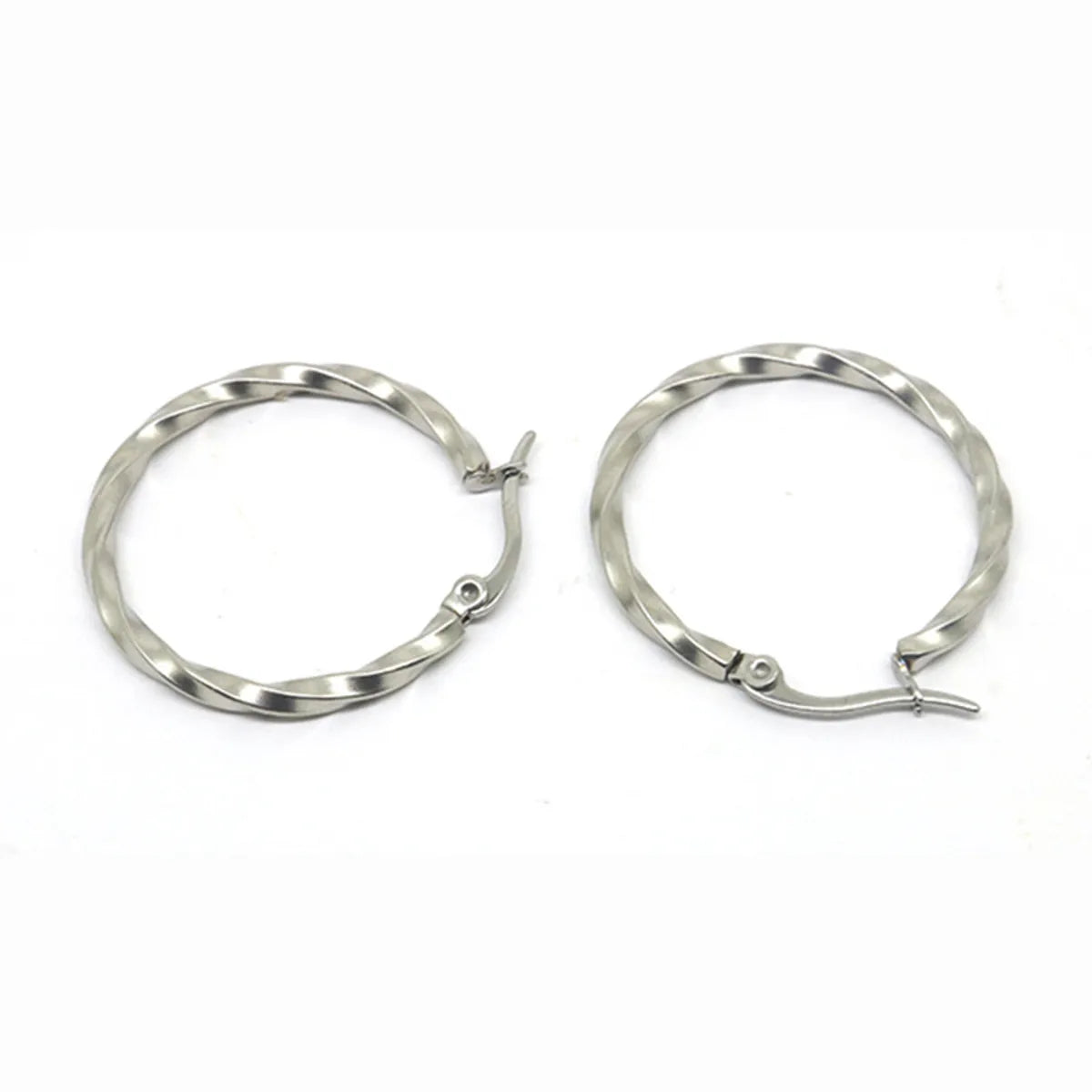 1 Pair Simple Style Commute Geometric Polishing Plating Titanium Steel Earrings