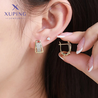 1 Pair Simple Style Commute Geometric Round Plating Inlay Copper Artificial Gemstones 14K Gold Plated Earrings Ear Studs