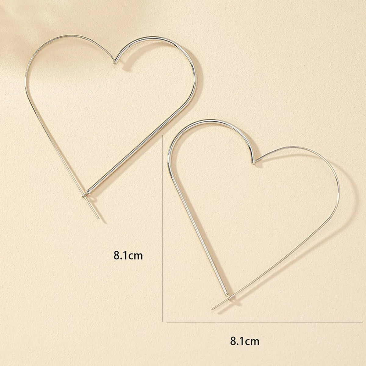 1 Pair Simple Style Commute Heart Shape Plating Alloy Gold Plated Earrings