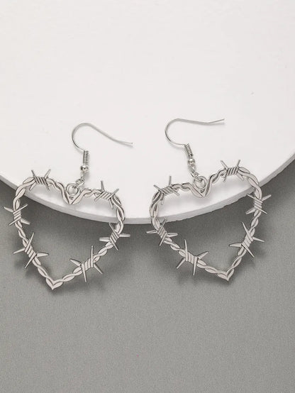 1 Pair Simple Style Commute Heart Shape Plating Hollow Out Alloy Ear Hook