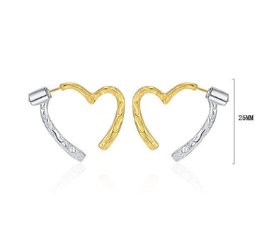 1 Pair Simple Style Commute Heart Shape Plating Sterling Silver Gold Plated Ear Studs