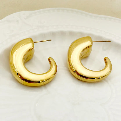 1 Pair Simple Style Commute Horns Plating Stainless Steel Gold Plated Ear Studs