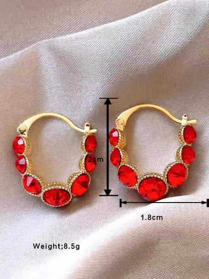 1 Pair Simple Style Commute Irregular Plating Inlay Alloy Rhinestones Gold Plated Earrings