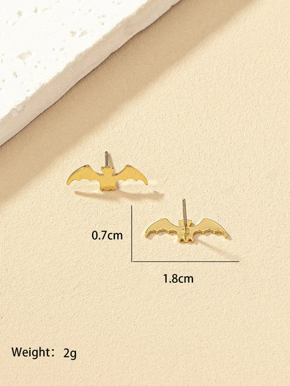 1 Pair Simple Style Commute Korean Style Bat Plating Alloy Ear Studs