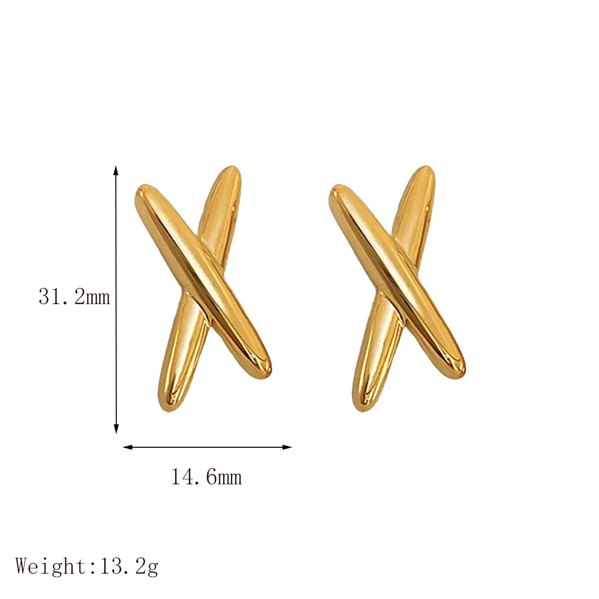 1 Pair Simple Style Commute Letter 304 Stainless Steel 18K Gold Plated Ear Studs