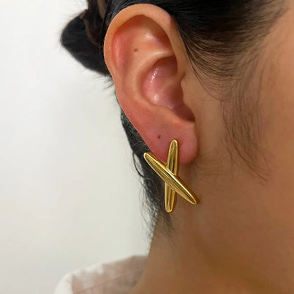 1 Pair Simple Style Commute Letter Plating 316 Stainless Steel  18K Gold Plated Ear Studs