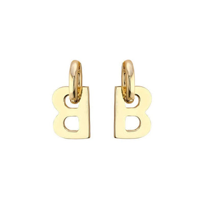 1 Pair Simple Style Commute Letter Plating Stainless Steel Drop Earrings