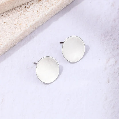 1 Pair Simple Style Commute Oval Alloy Ear Studs