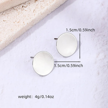 1 Pair Simple Style Commute Oval Alloy Ear Studs