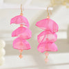 1 Pair Simple Style Commute Petal Alloy Polyester Drop Earrings