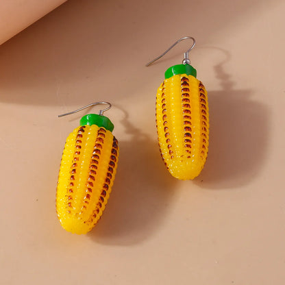 1 Pair Simple Style Commute Plant Alloy Plastic Drop Earrings