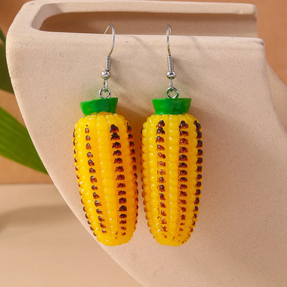 1 Pair Simple Style Commute Plant Alloy Plastic Drop Earrings