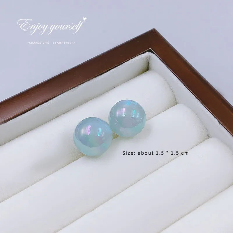 1 Pair Simple Style Commute Round Alloy Ear Studs