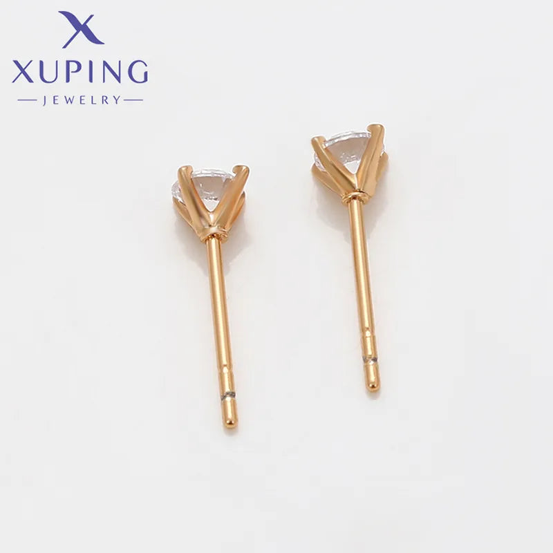 1 Pair Simple Style Commute Round Plating Inlay Copper Artificial Gemstones 18K Gold Plated Ear Studs