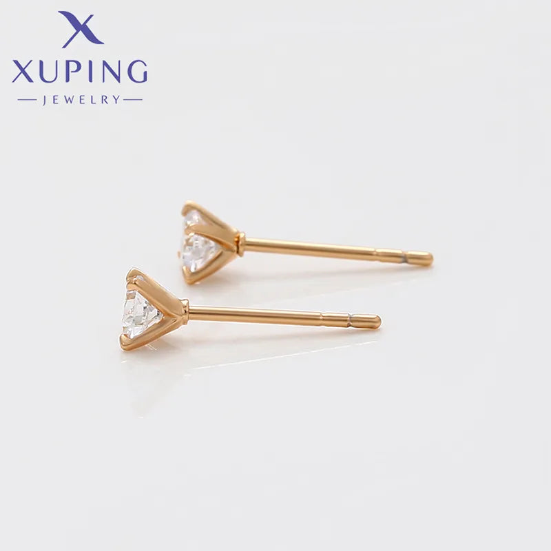 1 Pair Simple Style Commute Round Plating Inlay Copper Artificial Gemstones 18K Gold Plated Ear Studs