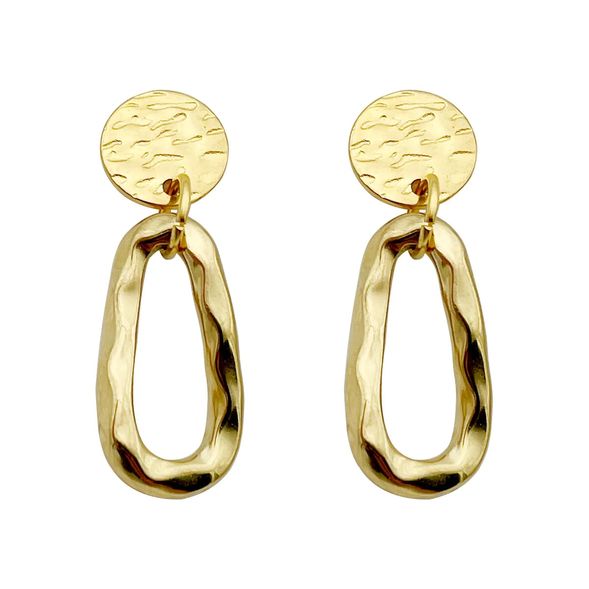 1 Pair Simple Style Commute Round Water Droplets Polishing Plating 304 Stainless Steel 14K Gold Plated Drop Earrings